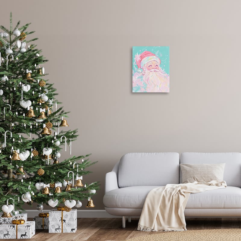 Stupell Pastel Jolly Santa Claus Canvas Wall Art Design By Arlington Prints