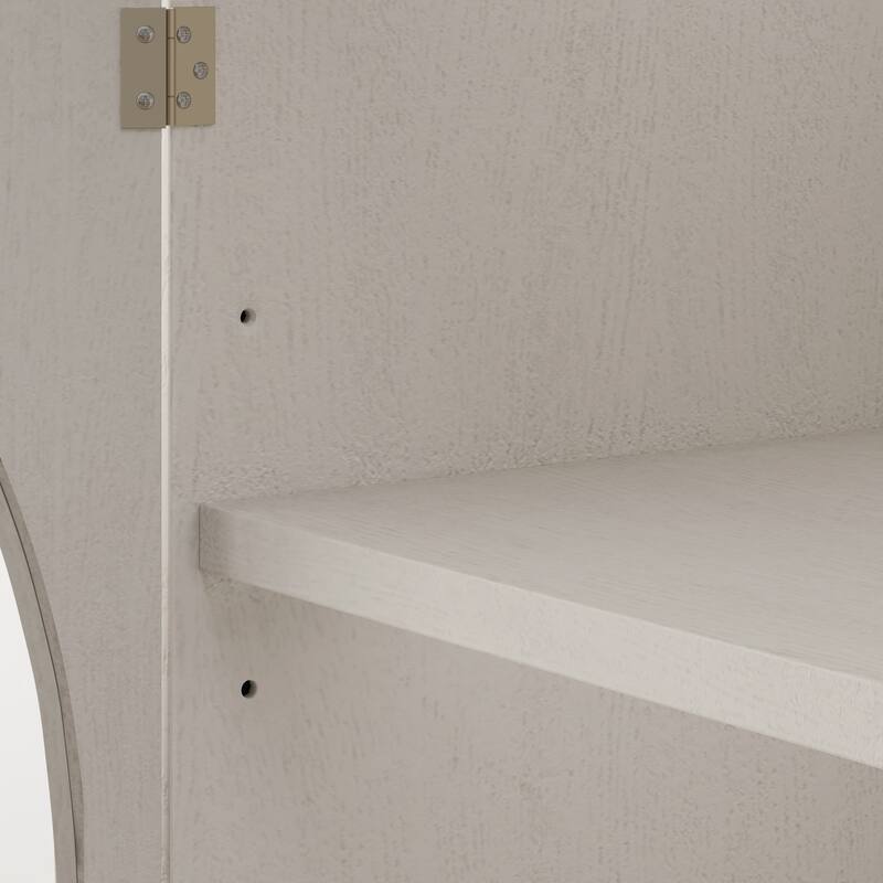 GDFStudio Calystrian Glass Door Curio Storage Cabinet with Adjustable Shelves