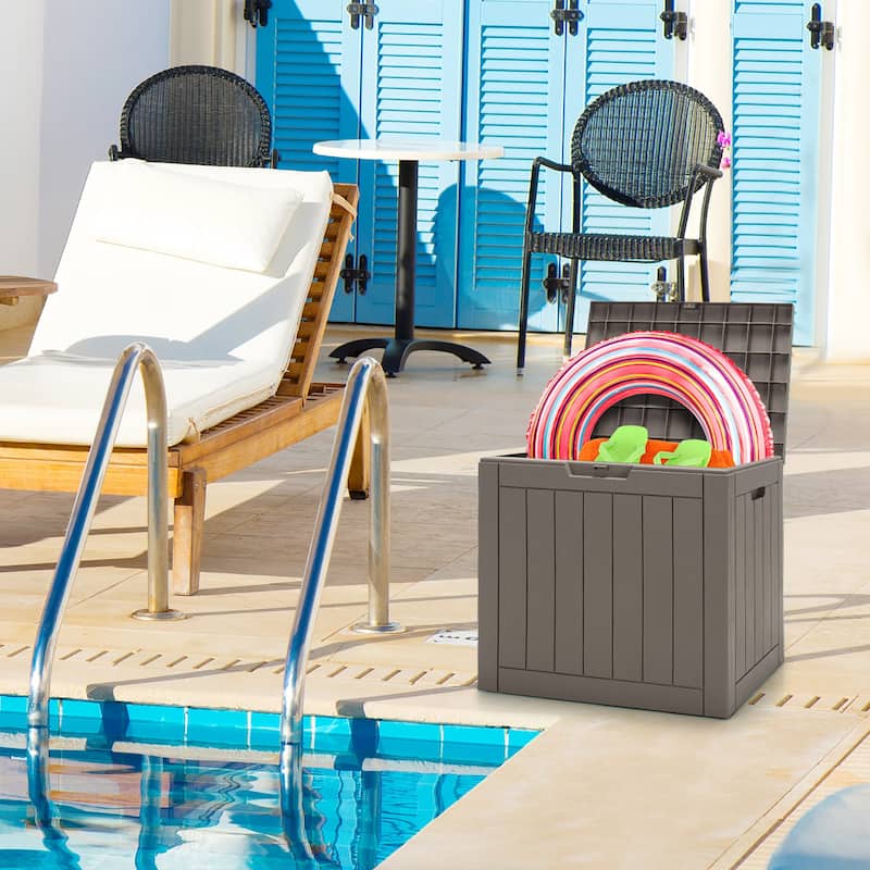 Costway 30 Gallon Deck Box Storage Container Seating Tools - See Details