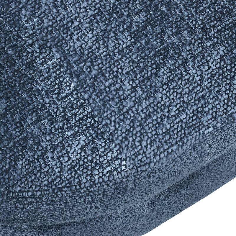 43.5 in. Oval Bedroom Bench Linen Fabric Upholstered Storage Ottoman Bench with Solid Wood Legs Entryway Bench