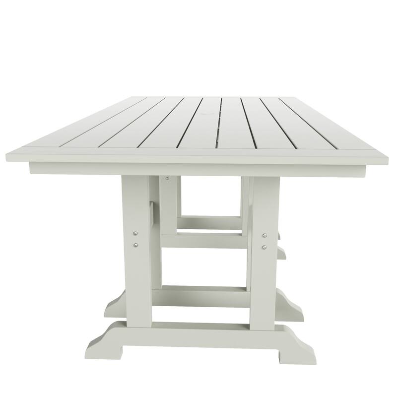 Laguna Hdpe All Weather Outdoor Patio Rectangular Adirondack Dining Chairs With Table (7-Piece Set)