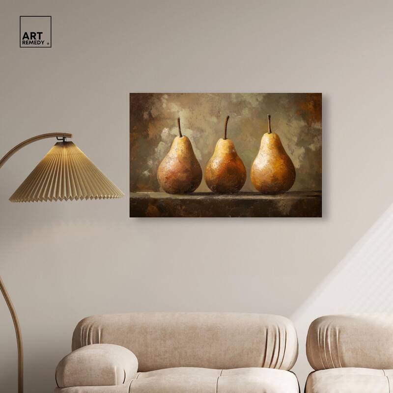 Pear Trio Canvas by Art Remedy, Gallery Wrapped