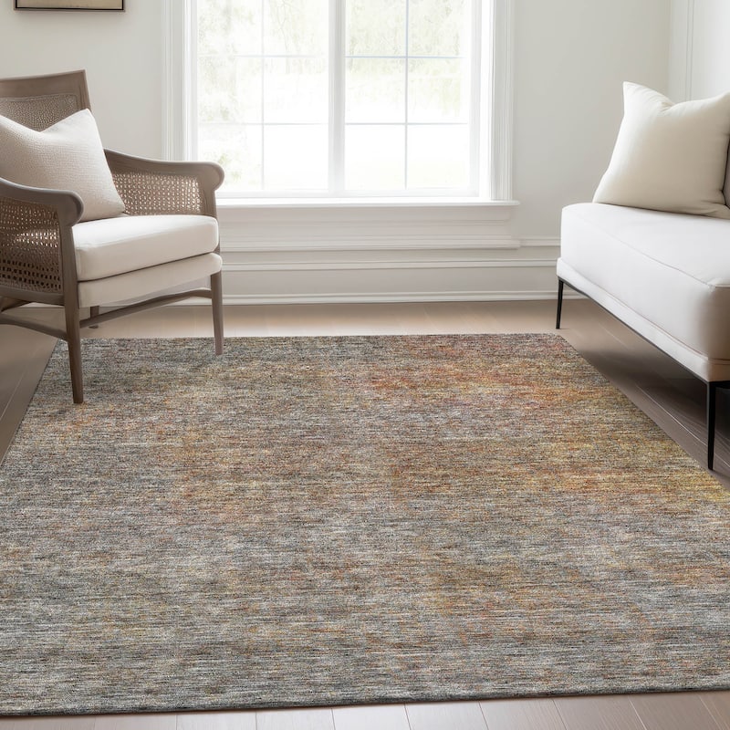 Machine Washable Indoor/ Outdoor Chantille Solid Ombre Rug