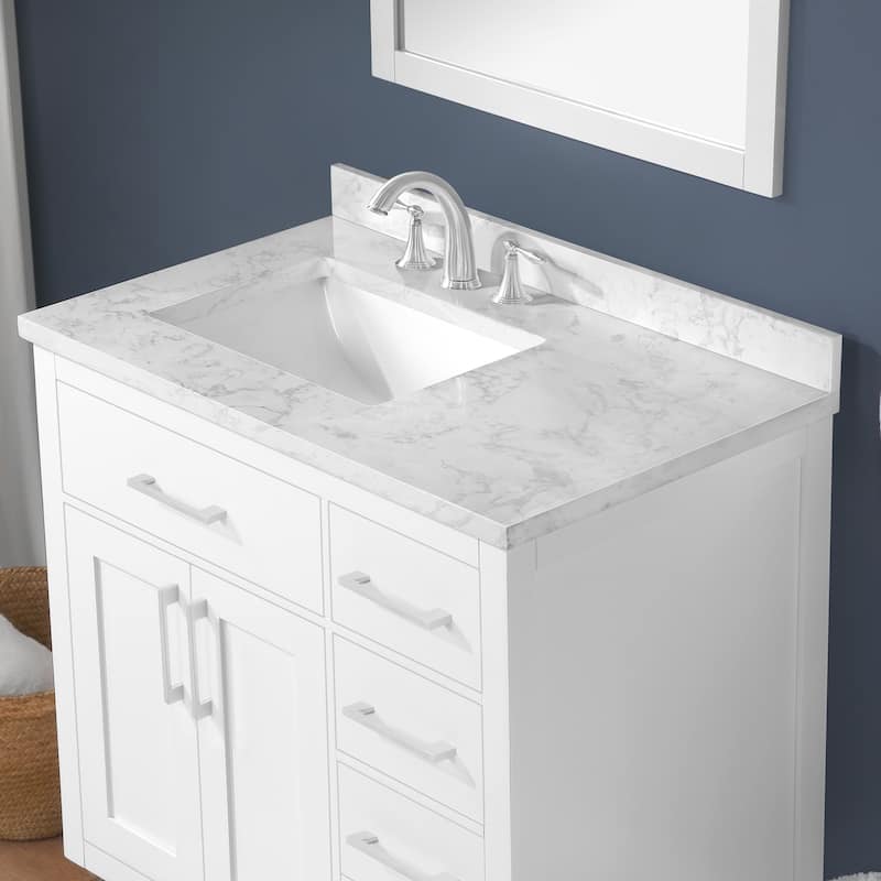 Athea Bathroom Vanity with White Engineered Marble Top