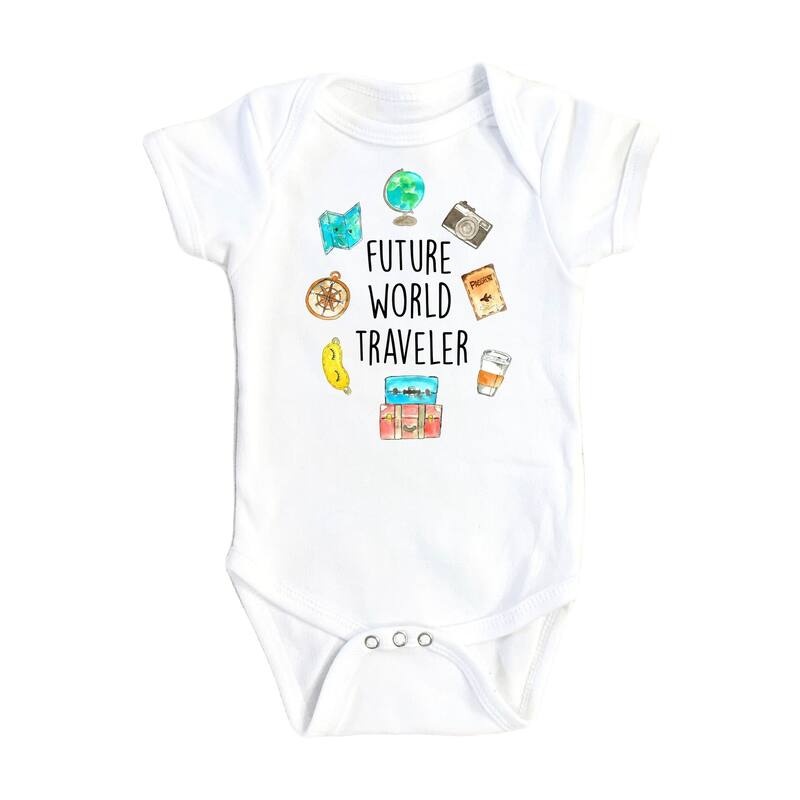 Traveler World - Baby Boy Girl Clothes Infant Bodysuit Funny Cute Newborn - Natural - Newborn