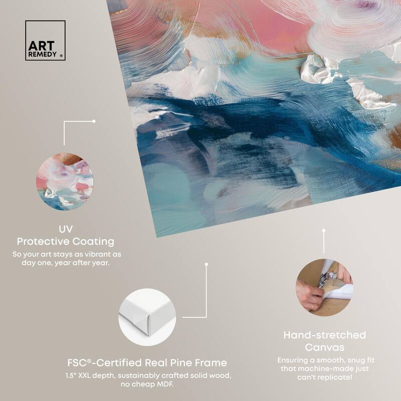 Rosy and Ocean Hues I Canvas by Art Remedy, Gallery Wrapped