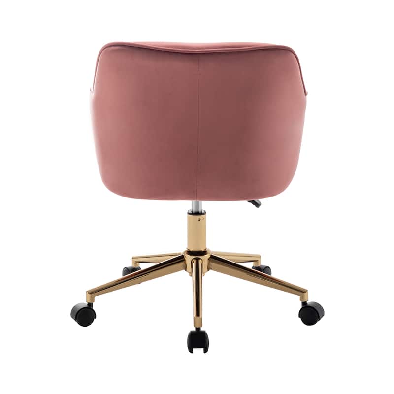 Porthos Home Raisa Velvet Office Chair with Gold Chrome Base
