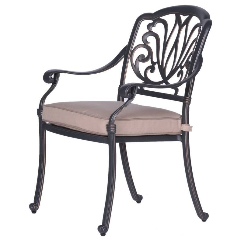 Saybrook Powder-coated Aluminum Arm Chair with Cushion, Set of 2