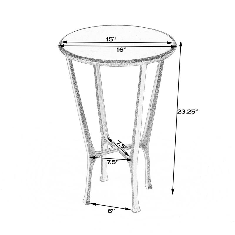 Handmade Flavio Metal and Stone End Table (India)
