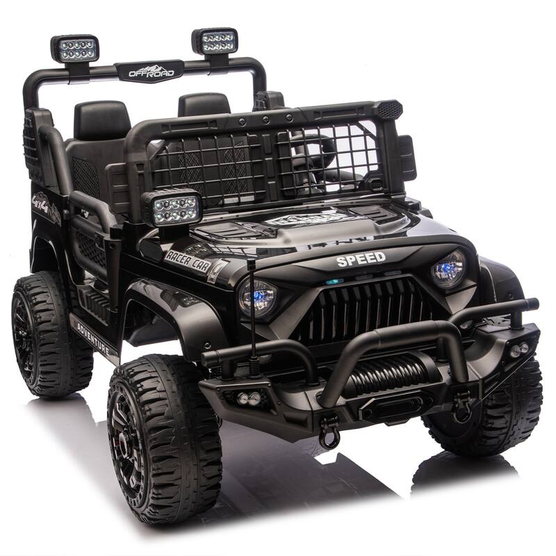 24V 100W*2 Two-seater Kids Ride On Car w/ RC - 3 Speed Adjustable, LED Headlights, 4-Wheel Shock Absorption