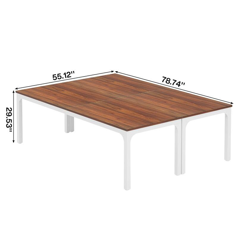 Rectangle 13FT Large Conference Table Set of 2, 78.74-Inch Meeting Seminar Table, Long Business Table