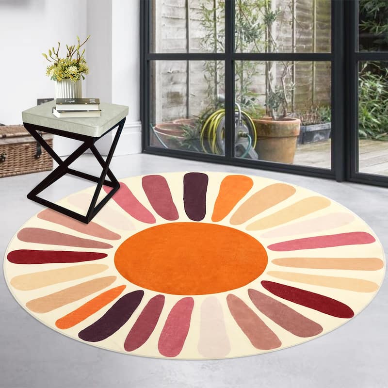Garvee Rainbow Sol Kids Area Rug