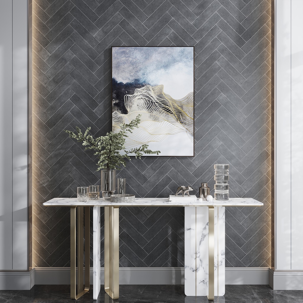 Artisana 3x12 in. Textured Etched Linear Wave Elongated Subway Wall and Floor Tile (5 sq ft/case, 20-Pack)