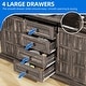 preview thumbnail 18 of 32, Farmhouse Sideboard Buffet Cabinet with Storage-Sliding Barn Doors and 4 Drawers