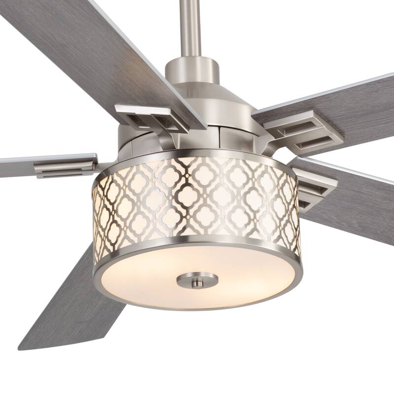 52" Reversible 5-Blade Caged Ceiling Fan with Light and Remote
