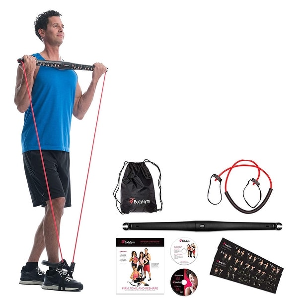 BodyGym All in 1 Home Gym Full Body Exercise Resistance Bar Kit w 2 Workout DVDs 3 Bed Bath Beyond 35296059