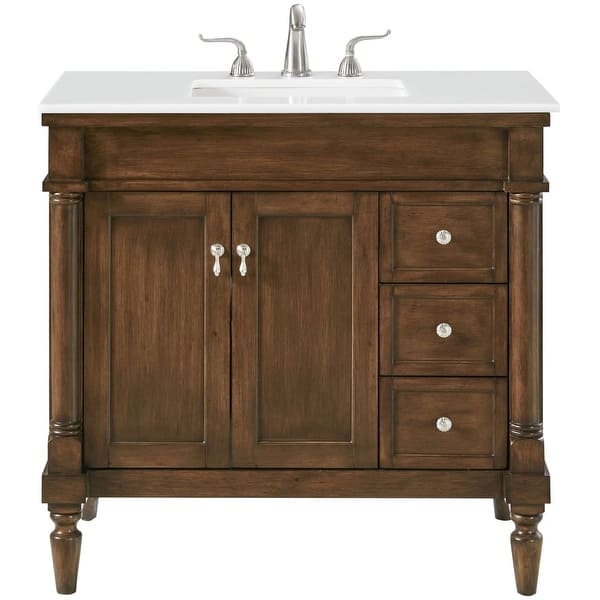 slide 2 of 11, Elegant Lighting VF13036-VW Lexington 36" Free Standing Single Basin Walnut - Wood Finish