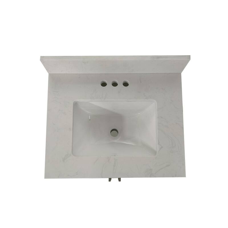 Bathroom Vanity with Undermount Sink and Open Storage Shelf
