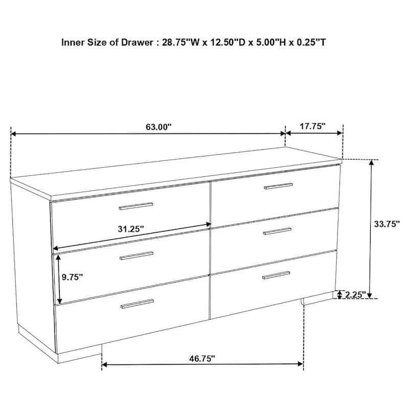 Felicity Glossy White Bedroom Set with LED Lighting