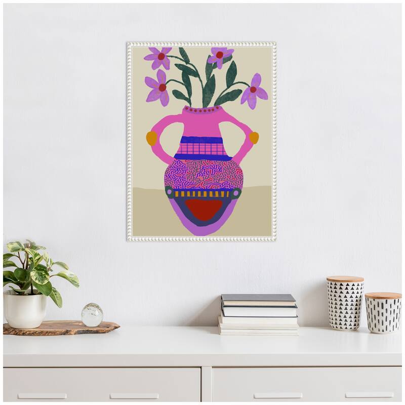 Kate and Laurel Sylvie Petals of Passion Framed Canvas by Inkheart Designs