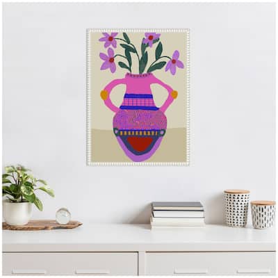 Kate and Laurel Sylvie Petals of Passion Framed Canvas by Inkheart Designs