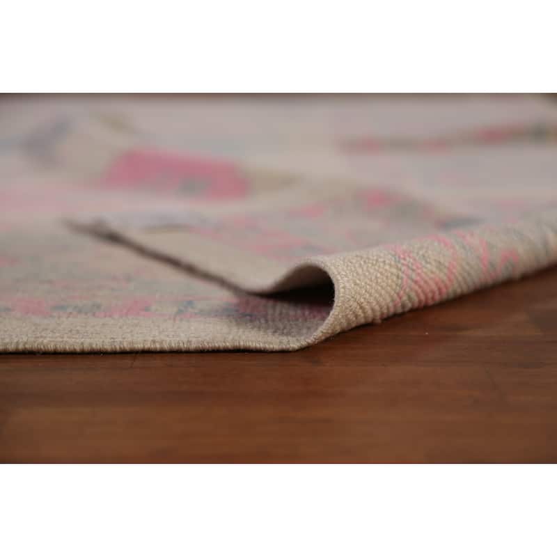 Hand Knotted Oriental 100% Wool Carpet Transitional All-Over Beige & Ivories Oushak Area Rug - 12' 4'' X 9' 0''