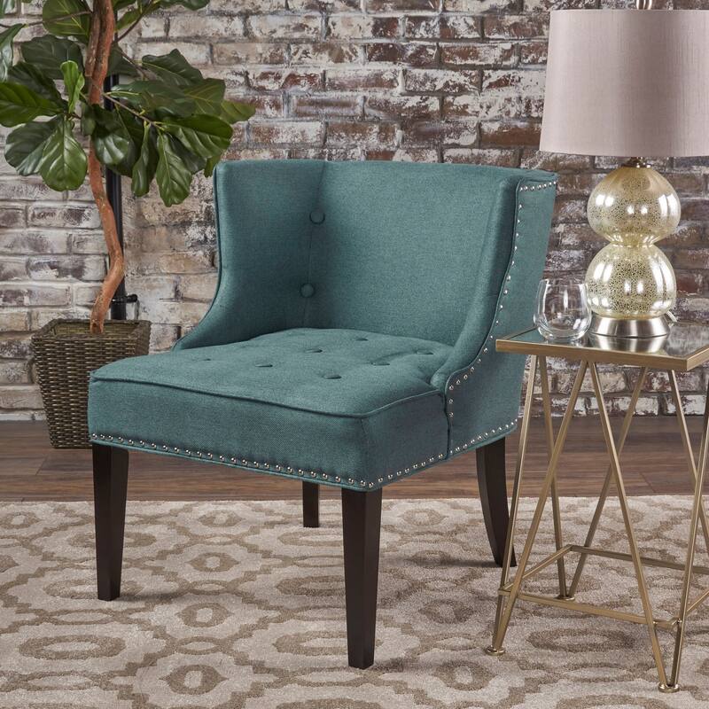 Adelina Upholstered Accent Chair by Christopher Knight Home - Dark Teal