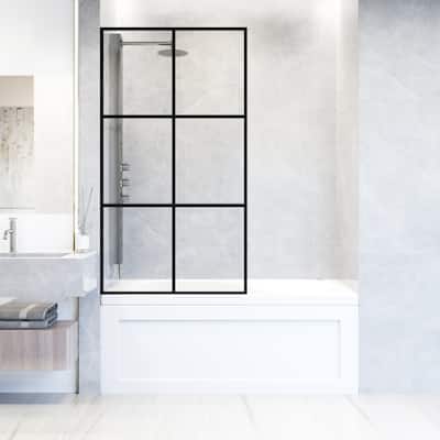 Vigo VG6091CL3462 Ventana 62" High x 34" Wide Shower Screen Framed Tub