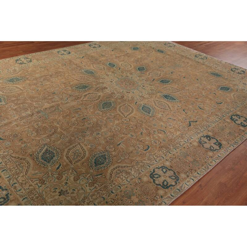 Tabriz Persian Vintage Area Rug Hand-Knotted Wool Carpet - 9'0" x 12'4"