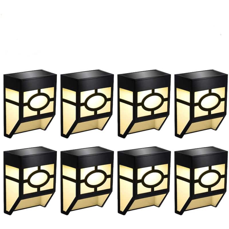 8 Pack 2 LED Solar Deck Lights Solar Lights Waterproof - Warm White