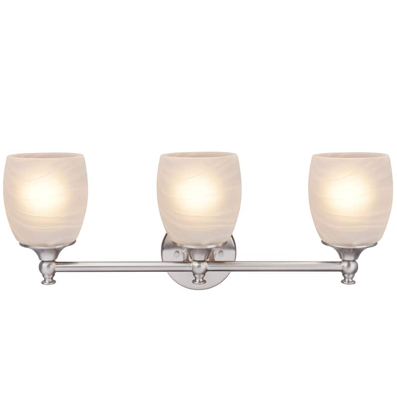 Aspen Creative Corporation 22-in 3 Light Brushed Nickel Transitional Bathroom Vanity Light In