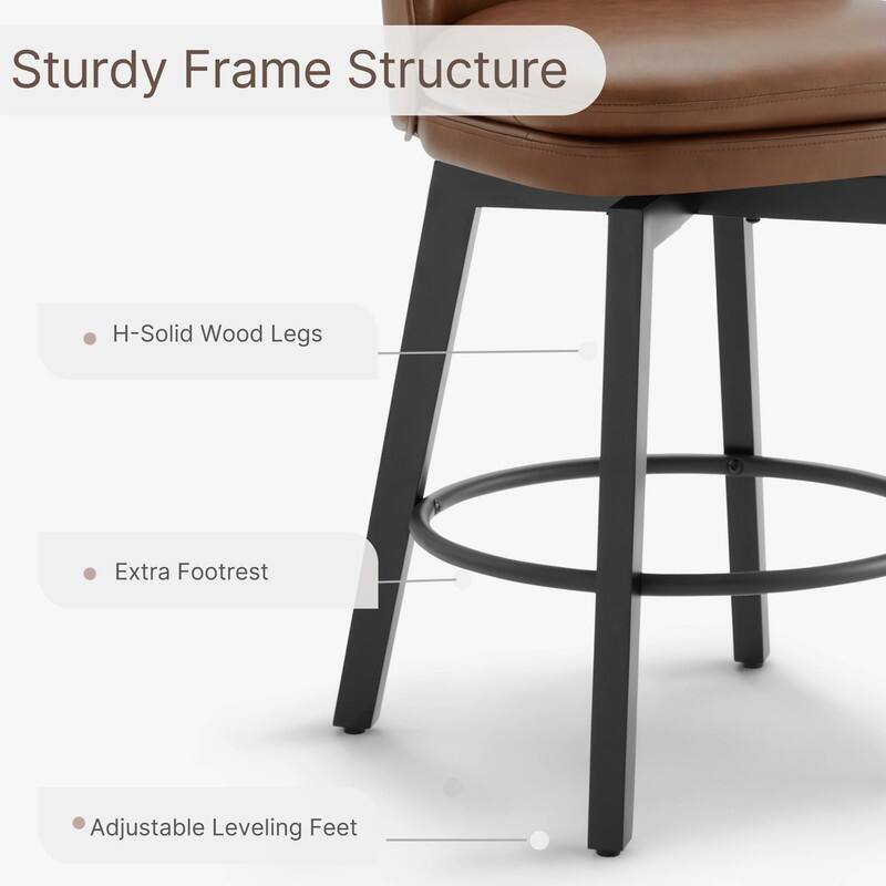 Spruce & Spring Madison Upholstered Swivel Counter Height Bar Stools