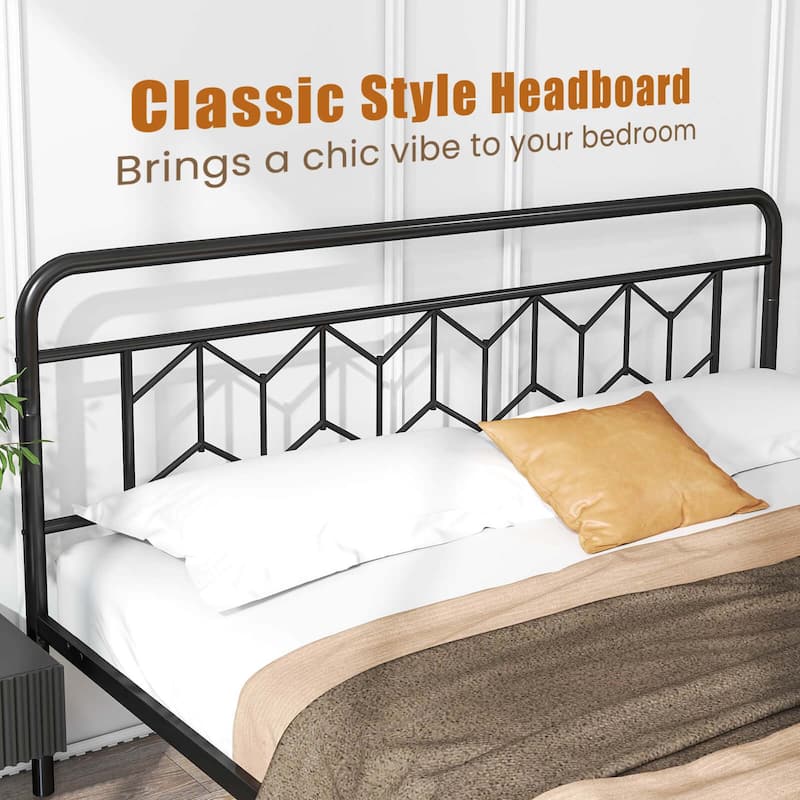 Costway Twin/Full/Queen/King Size Bed Frame Mattress Foundation with