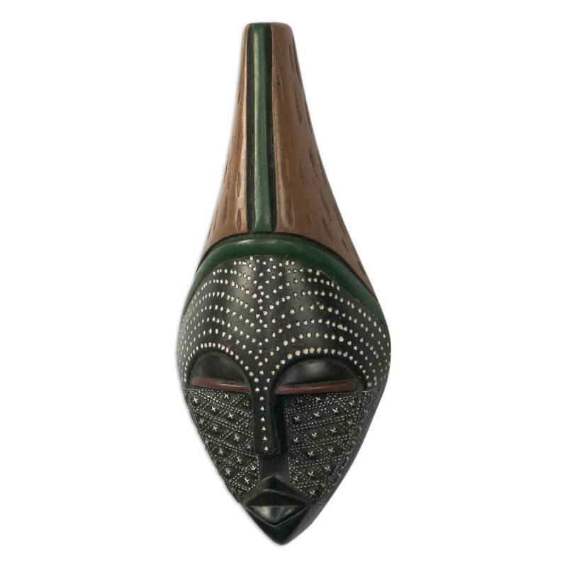 Novica Handmade Elinam African Mahogany Wood Mask