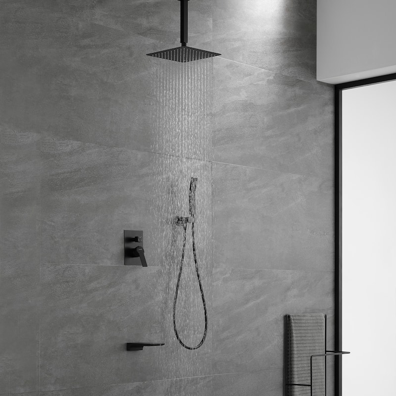 Ceiling Mount Shower Faucet and Tub Faucet with 10 inch Fixed Shower Head