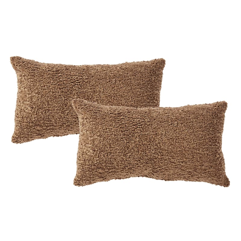 Sorra Home Indoor Soft-Textured Knife Edge Lumbar Pillows (Set of 2)