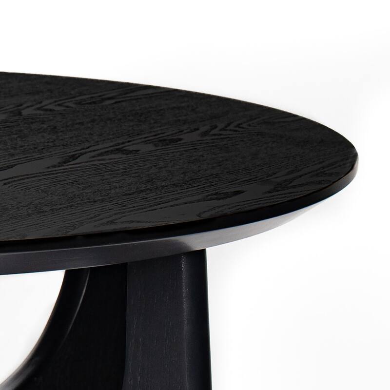 Contemporary Stylish Wooden Round Coffee Table With Eye-Catching Crossover Table Legs
