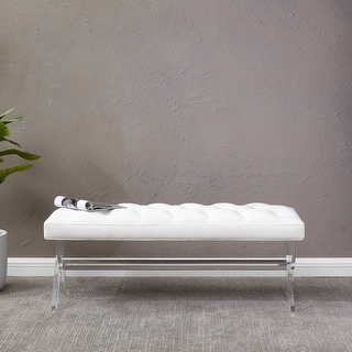 SAFAVIEH Couture Tourmaline Tufted Acrylic Bench - 48 IN W x 18 IN D x 18 IN H