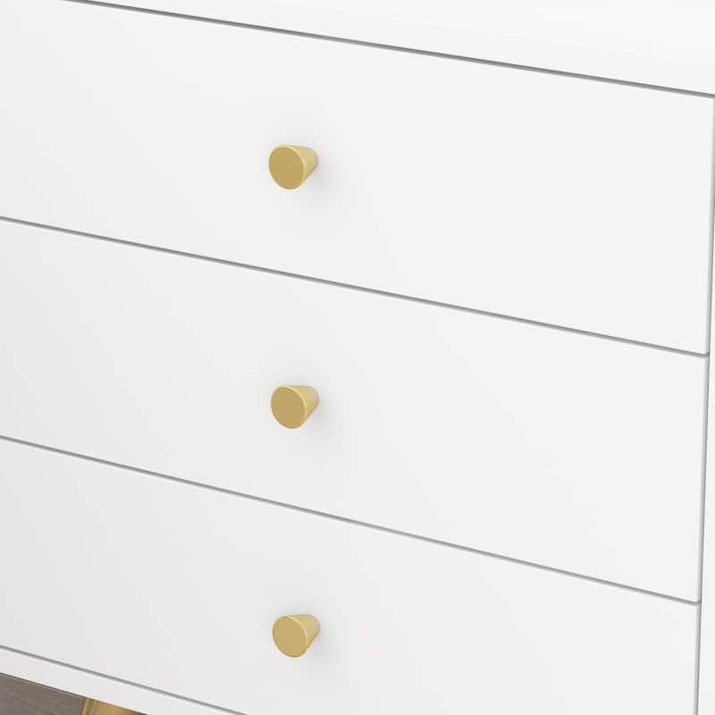 21.2'' Tall End Table Sofa Coffee Nightstand in White Metal Leg