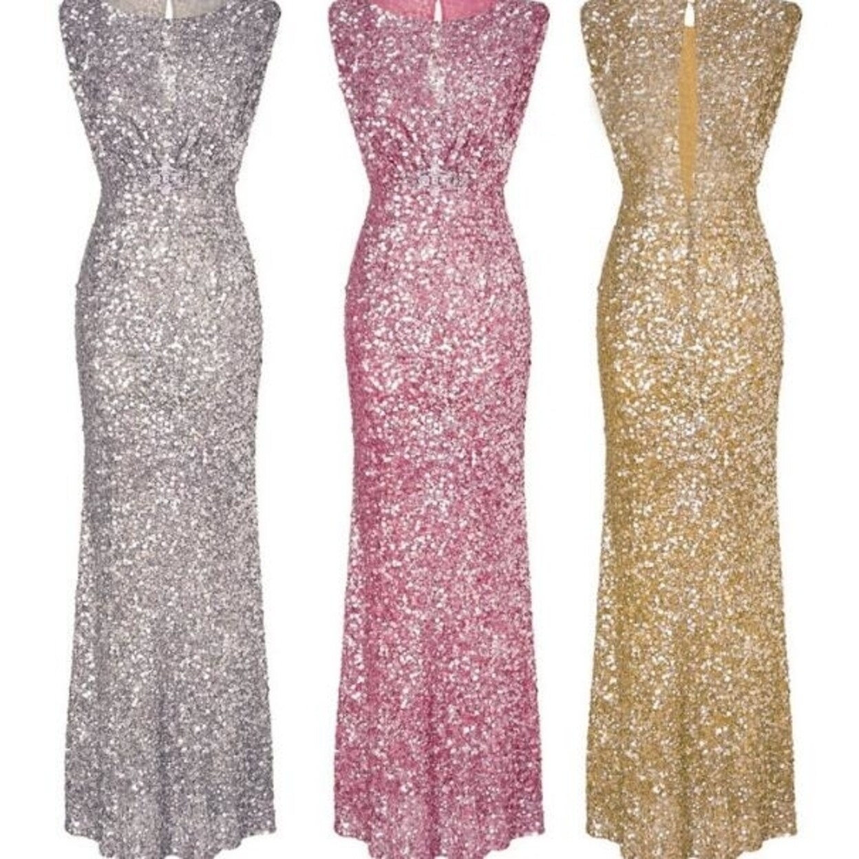 pink and gold long dress