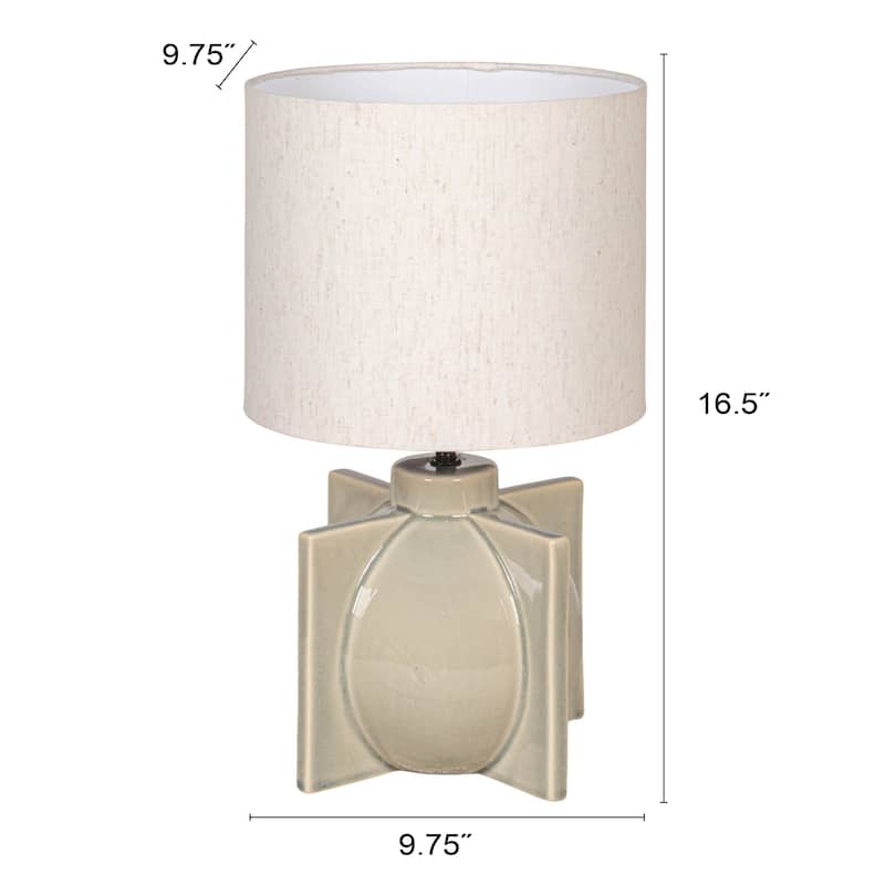 Ceramic Table Lamp with Crossed Base and Linen Shade