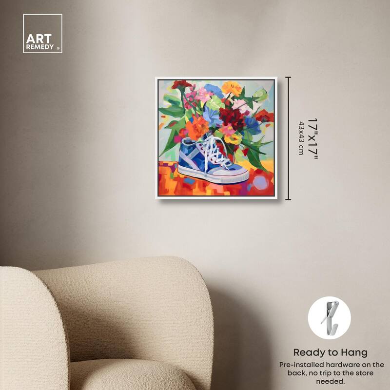 Colorful Sneaker Bouquet Canvas by Art Remedy