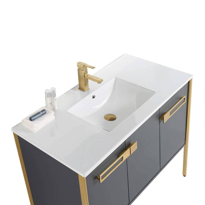 Fine Fixtures Oakville Bathroom Vanity with White Ceramic Sink