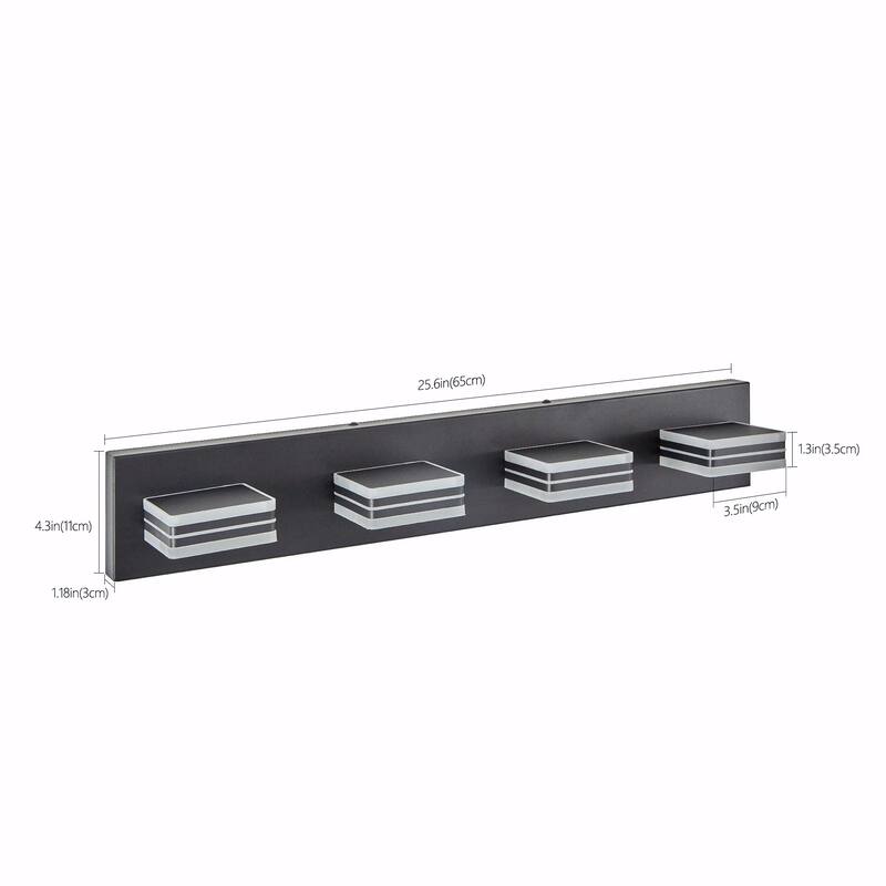 Modern 4-Light Acrylic Bathroom Vanity Lights Over Mirror