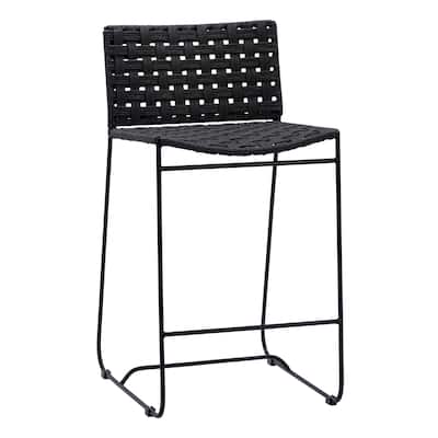 Alice Indoor-Outdoor Flat Rope and Iron Counter Stool