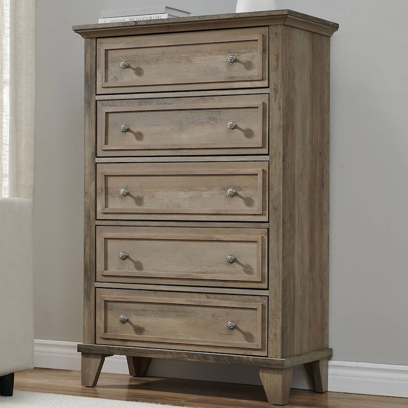 Rustic 5 Drawers Dresser for Bedroom, Entryway