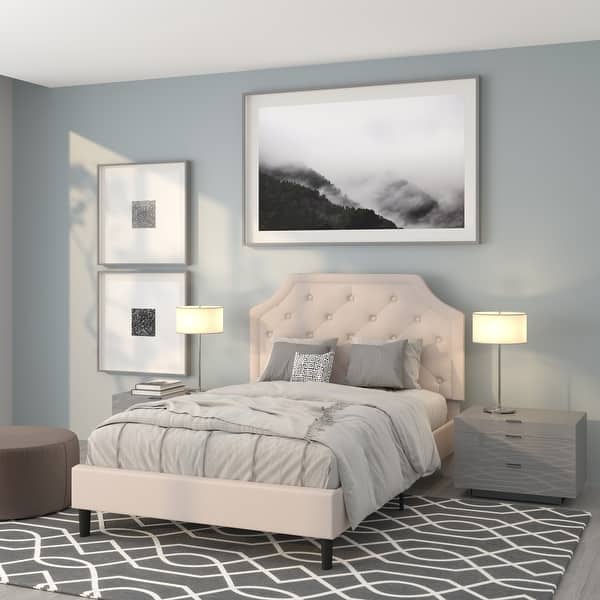 slide 1 of 43, Arched Tufted Upholstered Platform Bed