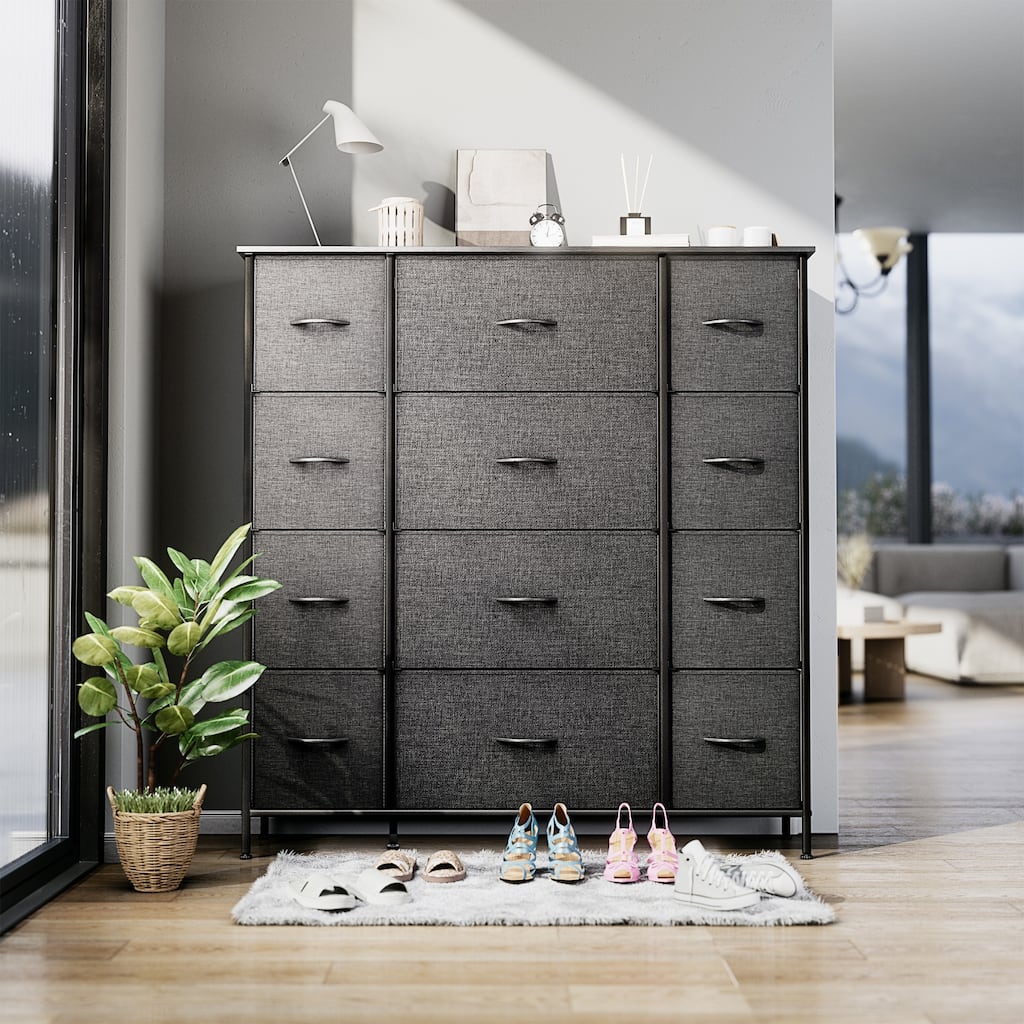 Fabric Chest 12 Drawer Storage Tower Dresser