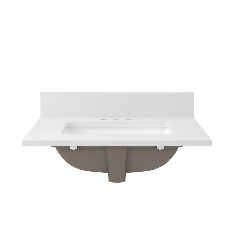 CRAFT + MAIN QZ25224R 25" Quartz Vanity Top with Backsplash and