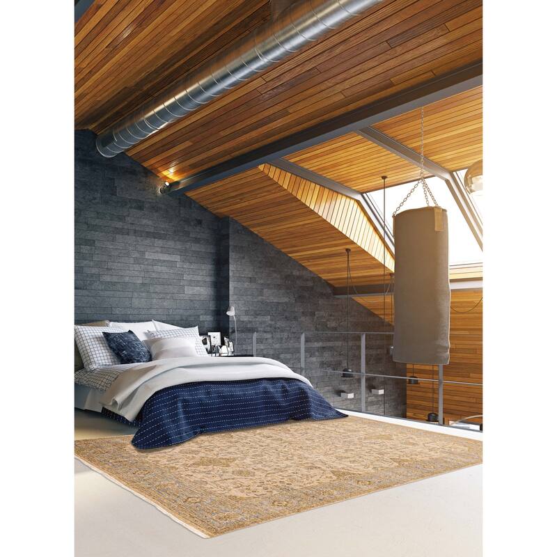 ECARPETGALLERY Hand-knotted Jamshidpour Light Khaki Wool Rug - 8'1 x 10'3